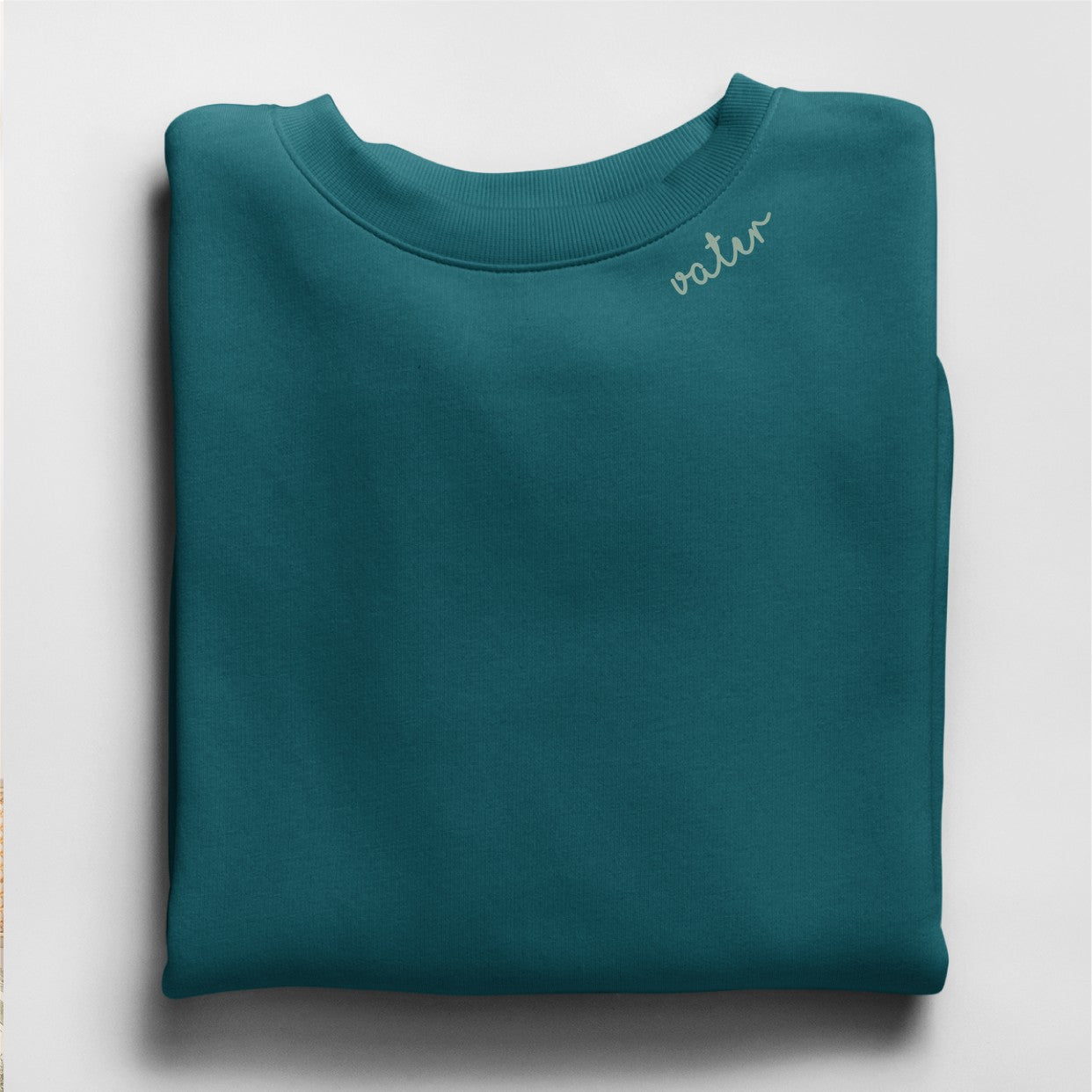 Embroidered Collar Organic Cotton Sweatshirt "Vater" (DE)
