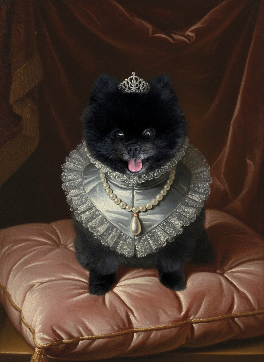 Retrato personalizado de mascota – La Reina