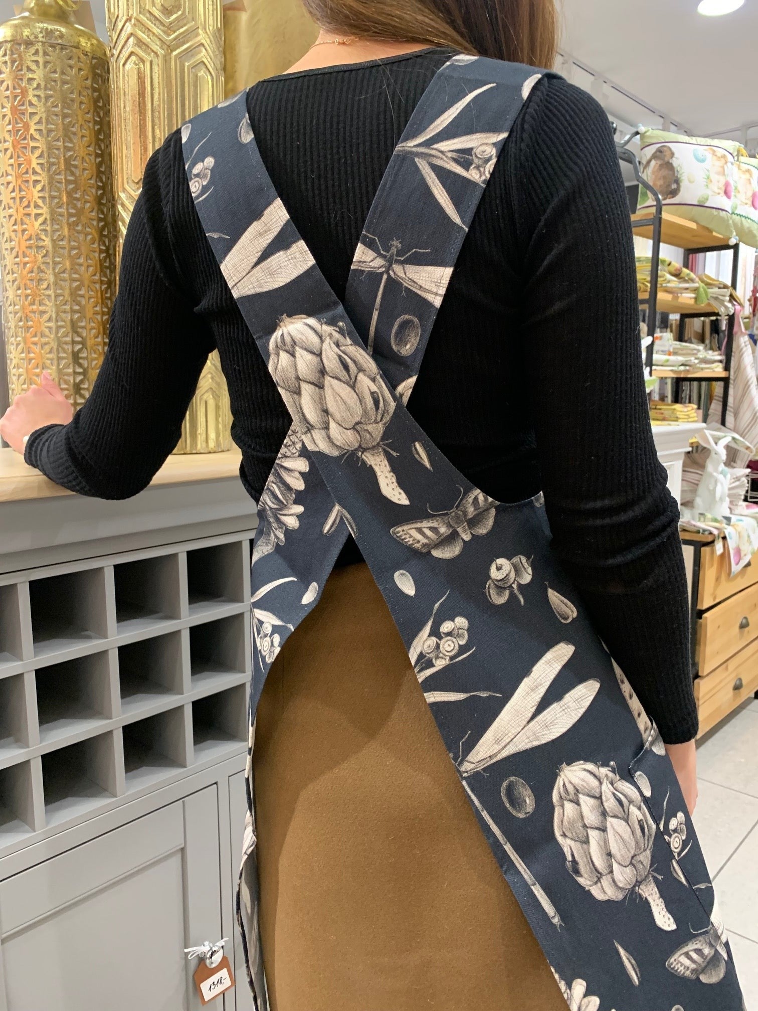 Ladies' Apron With Crossed Straps - Seeds Carbon