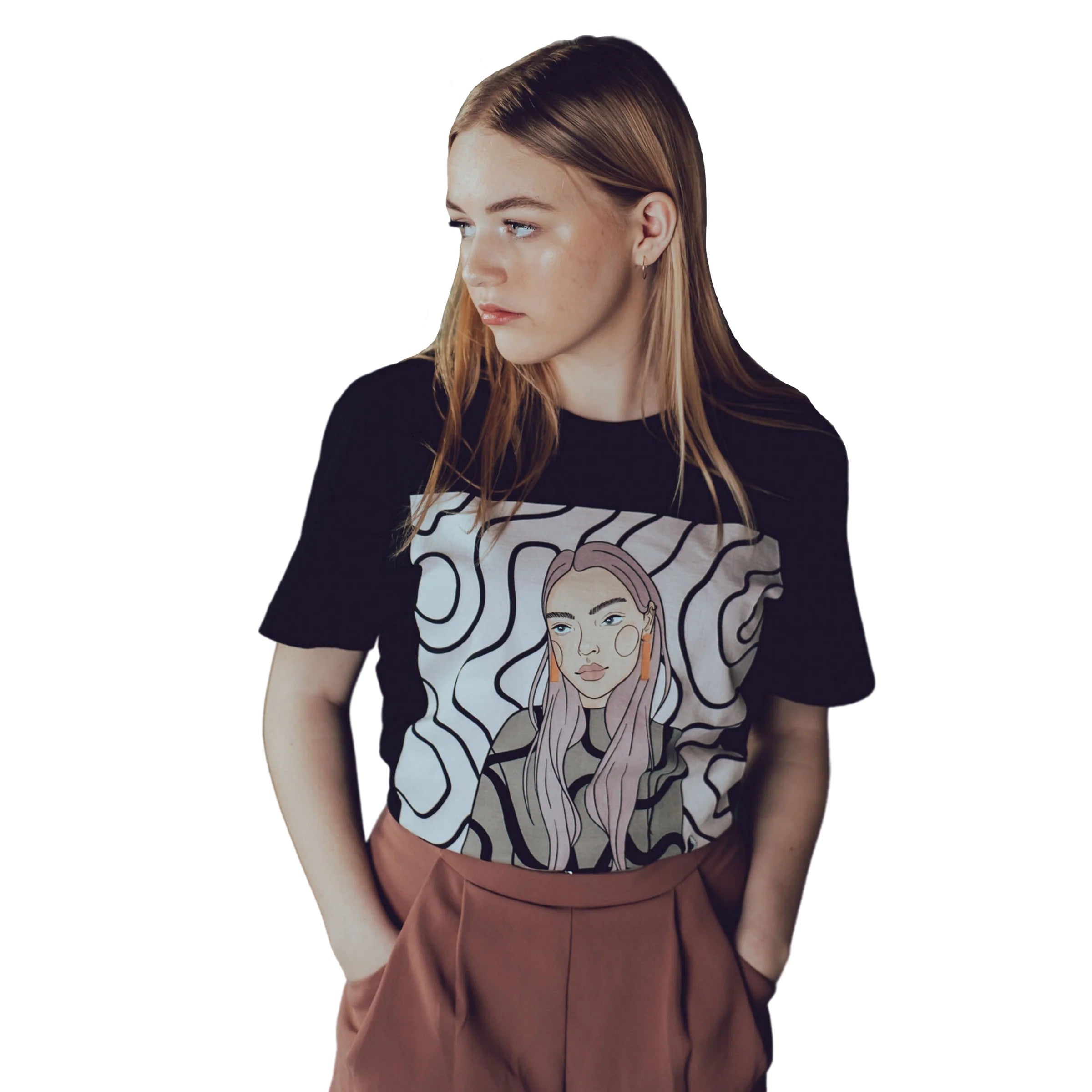 Unisex Organic Cotton T-shirt with Illustration - Decision